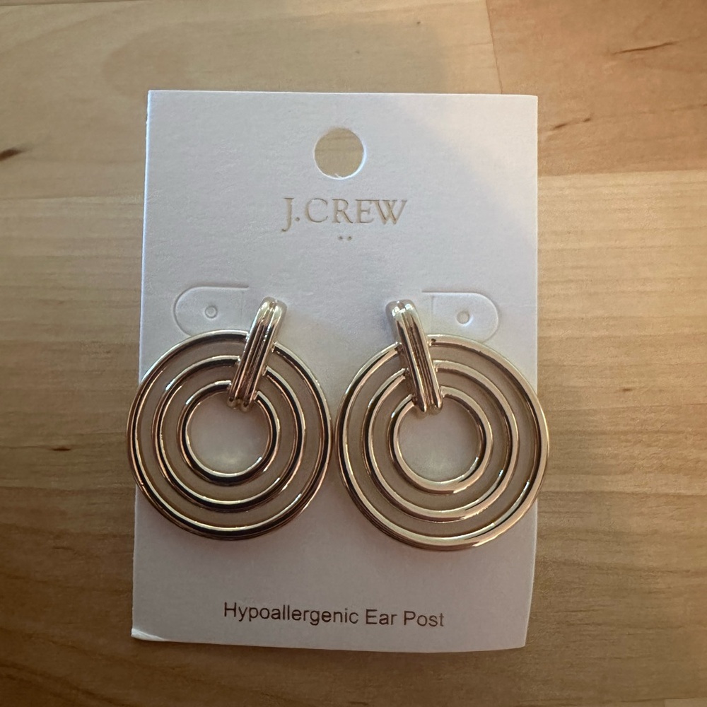 J. Crew gold circle hoop earrings - Picture 3 of 4